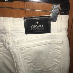 Versace high waisted white pants